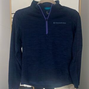 Vineyard Vines pullover navy with purple zipper